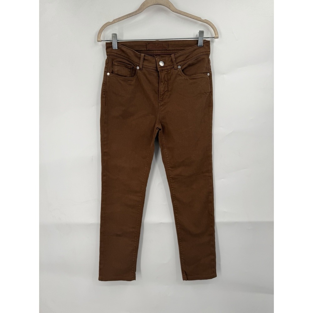 Loro Piana Pants Womens 40 Brown Cotton Stretch Slim Leg Jeans Made Italy Luxury - Picture 2 of 11
